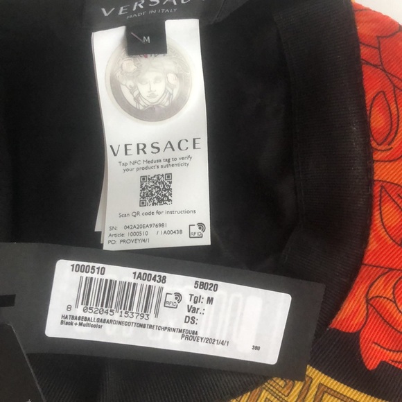 Versace Kids Logo Baseball Cap Medusa Stretch Print M - Picture 5 of 5